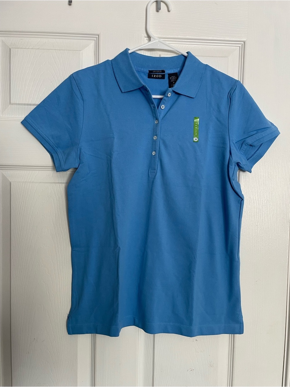 NWOT Izod Stretch Women's size Medium Light Blue Polo Shirt